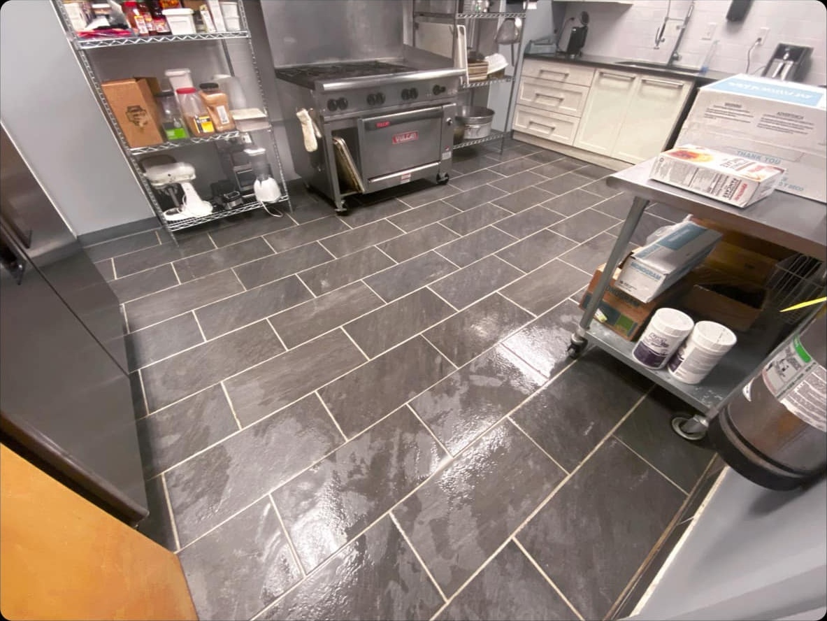 Kitchen floor after cleaning