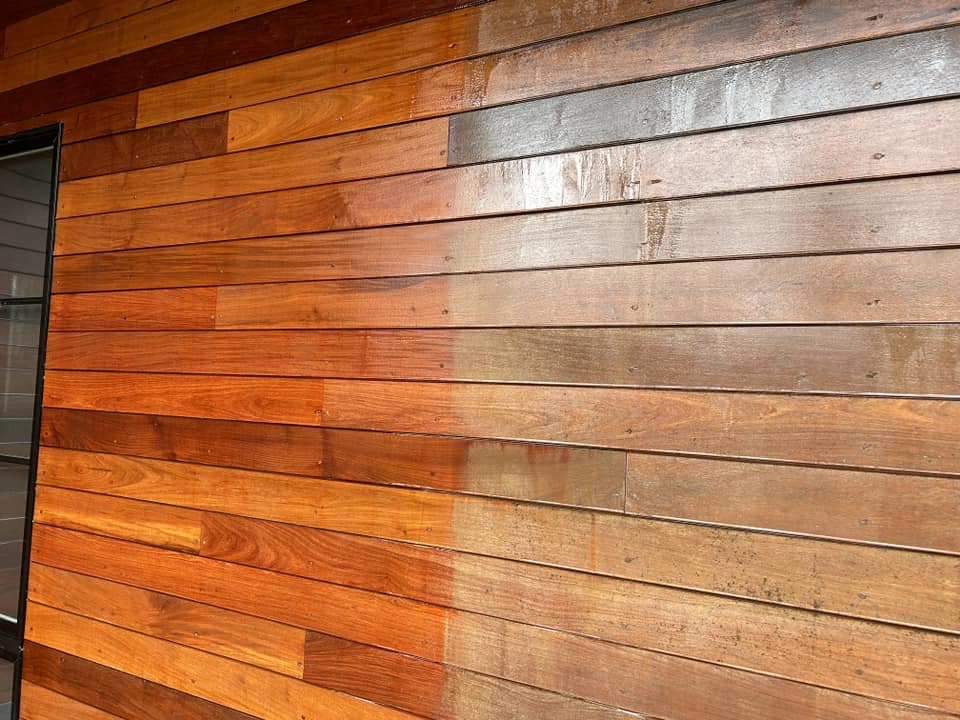 Pressure washing results